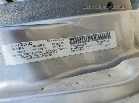 3C3CFFAR4GT122227 2016 FIAT 500 Gray VIN կոդի պիտակի տեսք