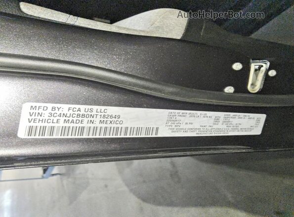 3C4NJCBB0NT182649 2022 JEEP COMPASS Gray Widok naklejki z numerem VIN