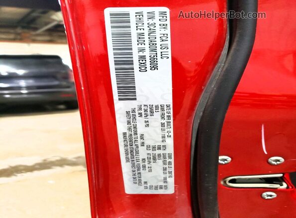 3C4NJDAB0MT566095 2021 JEEP COMPASS Burgundy VIN կոդի պիտակի տեսք