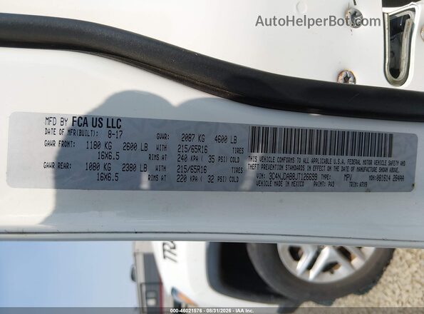 3C4NJDAB8JT126699 2018 JEEP COMPASS White ძრავის განყოფილების ხედი