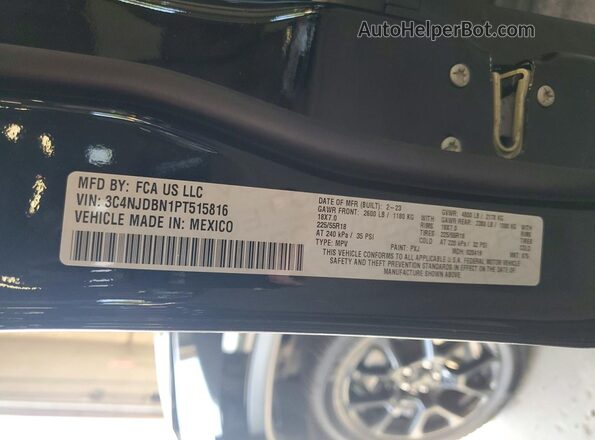 3C4NJDBN1PT515816 2023 JEEP COMPASS Black VIN sticker view