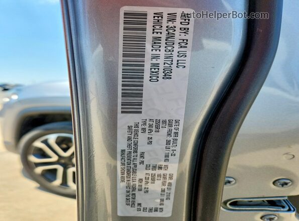3C4NJDCB1NT210348 2022 JEEP COMPASS Gray VIN კოდის სტიკერის ხედი
