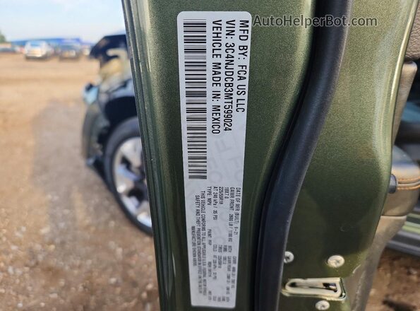 3C4NJDCB3MT599024 2021 JEEP COMPASS Green Вид наклейки з VIN-кодом