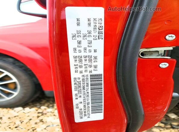 3C4PDCAB5JT532515 2018 DODGE JOURNEY Red VIN կոդի պիտակի տեսք