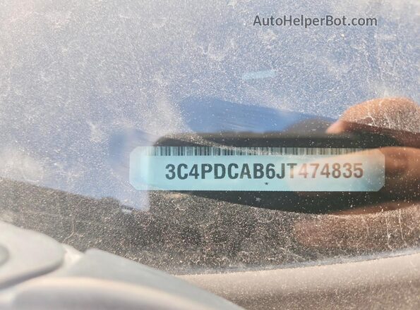 3C4PDCAB6JT474835 2018 DODGE JOURNEY White Вид наклейки з VIN-кодом
