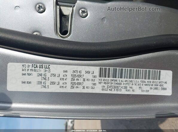 3C4PDCBG9GT141399 2016 DODGE JOURNEY Gray Engine compartment view