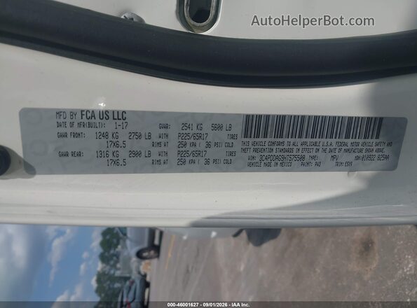 3C4PDDAG9HT575508 2017 DODGE JOURNEY White Engine compartment view
