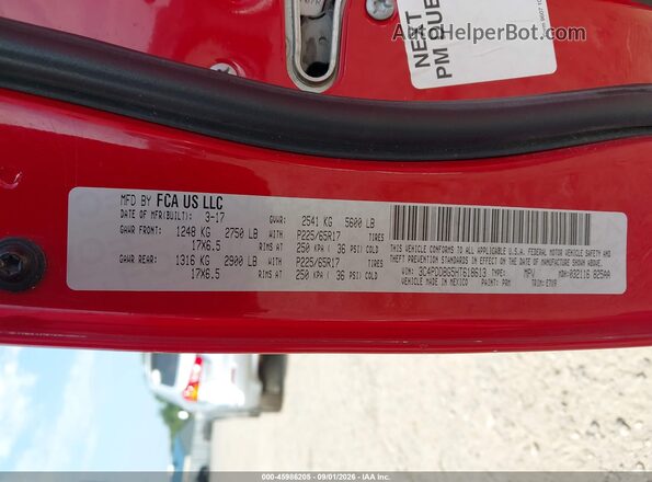3C4PDDBG5HT618613 2017 DODGE JOURNEY Red Вид підкапотного простору
