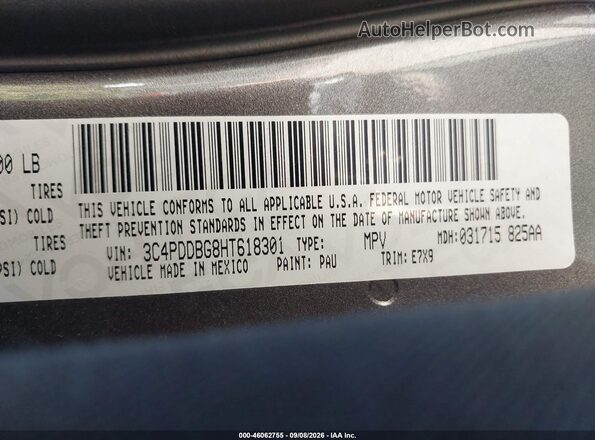 3C4PDDBG8HT618301 2017 DODGE JOURNEY Gray Engine compartment view