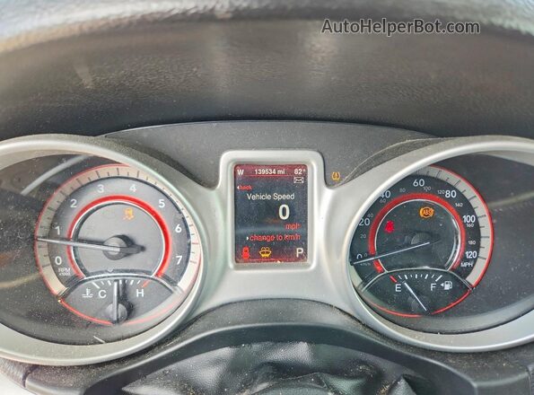3C4PDDEG1GT141060 2016 DODGE JOURNEY Red Вид щитка приладів