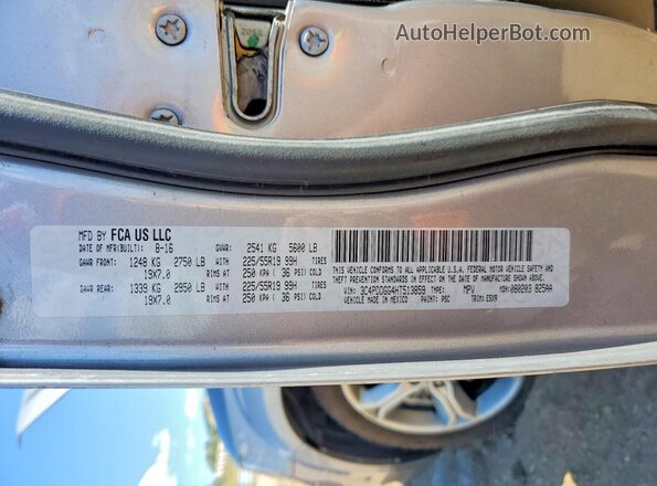3C4PDDGG4HT513859 2017 DODGE JOURNEY Silver Vista de la etiqueta del VIN