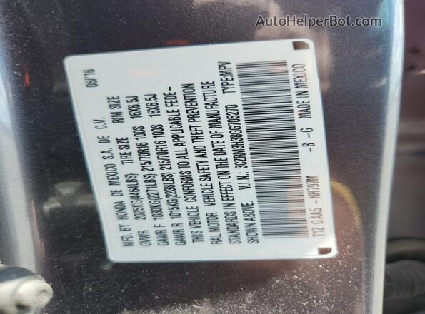 3CZRM3H38GG705270 2016 HONDA CR-V Gray VIN კოდის სტიკერის ხედი
