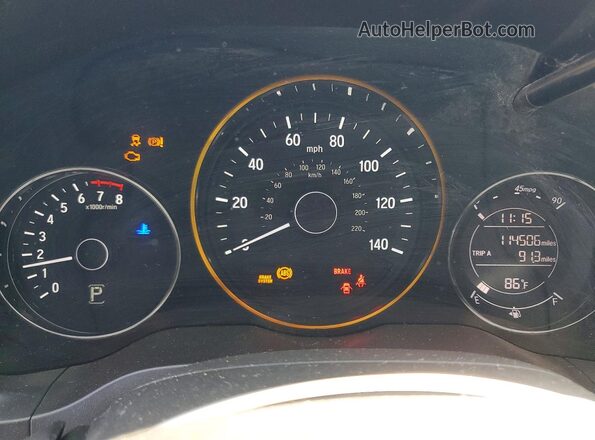 3CZRU5H79HM701004 2017 HONDA HR-V Gray Widok zestawu wskaźników