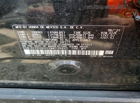 3CZRU6H32MM748842 2021 HONDA HR-V Black Engine compartment view