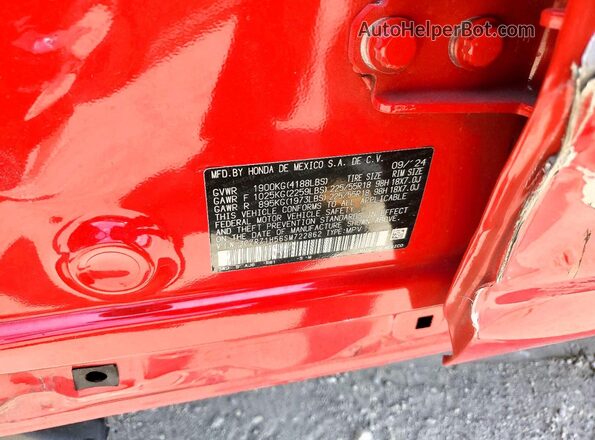 3CZRZ1H56SM722862 2025 HONDA HR-V Red ძრავის განყოფილების ხედი