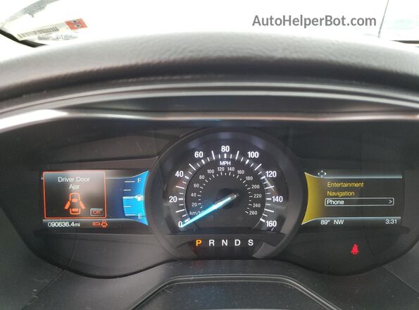 3FA6P0D98LR203369 2020 FORD FUSION Silver ხელსაწყოთა პანელის ხედი