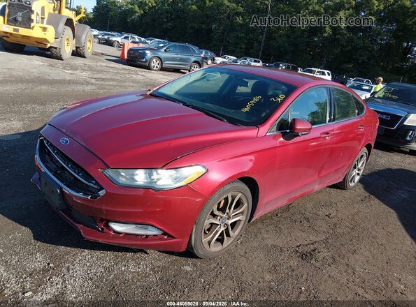 3FA6P0G78HR107291 2017 FORD FUSION Burgundy წინა მარცხენა ხედი სამი მეოთხედიდან