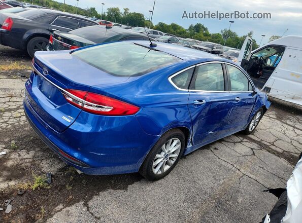 3FA6P0HD3HR406191 2017 FORD FUSION Blue Задня права чверть