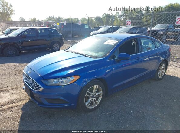 3FA6P0HD3JR228336 2018 FORD FUSION Blue Առջևի ձախ երեք քառորդ տեսարան