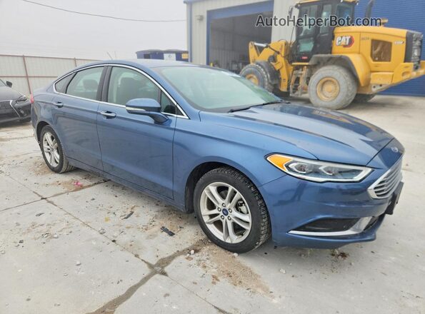 3FA6P0HD3JR240342 2018 FORD FUSION Синий Передняя правая четверть