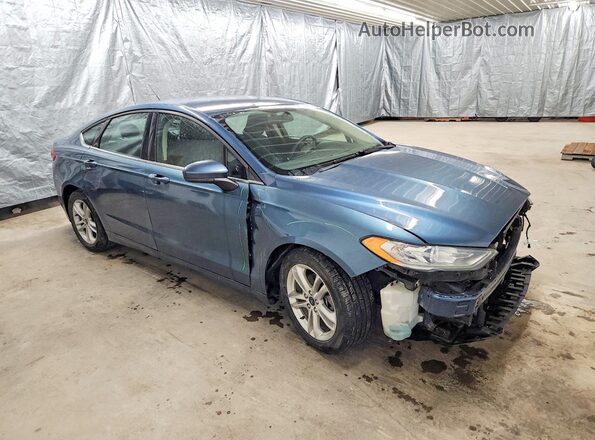 3FA6P0HD7JR258682 2018 FORD FUSION Blue Przód prawy