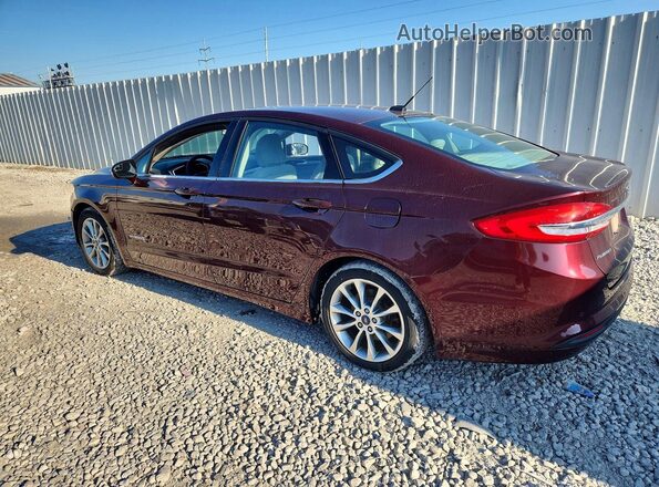 3FA6P0LU0HR128972 2017 FORD FUSION Maroon Trasero izquierdo