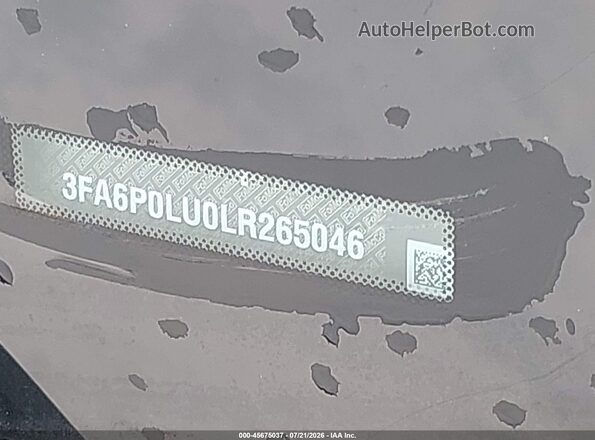 3FA6P0LU0LR265046 2020 FORD FUSION Gray Շարժիչի բաժամունքի տեսք