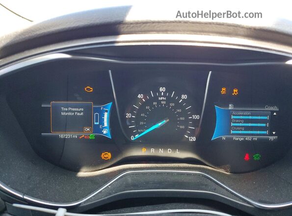 3FA6P0LU1HR234671 2017 FORD FUSION Red Widok zestawu wskaźników