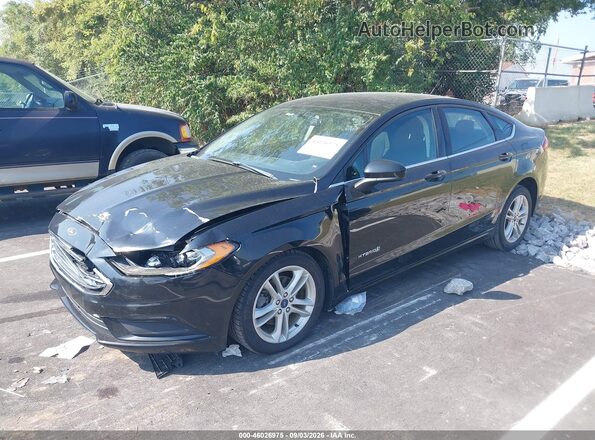 3FA6P0LU5JR231150 2018 FORD FUSION HYBRID Black Front left