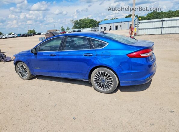 3FA6P0LU7HR393257 2017 FORD FUSION Blue Trasero izquierdo