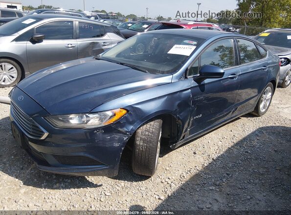 3FA6P0LU7JR268975 2018 FORD FUSION HYBRID Blue Front left