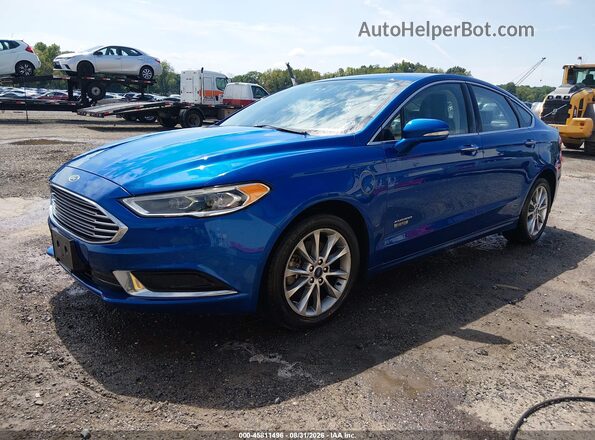 3FA6P0PU5JR273621 2018 FORD FUSION ENERGI Blue Առջևի ձախ երեք քառորդ տեսարան