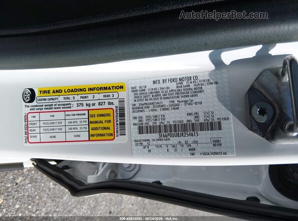 3FA6P0UU8JR254615 2018 FORD FUSION HYBRID White Vista del compartimento del motor