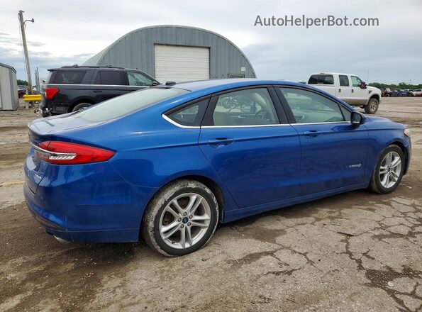 3FA6P0UUXJR142169 2018 FORD FUSION Синий Задняя правая четверть