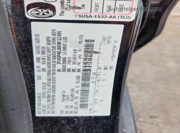 3FADP4EJ6KM122986 2019 FORD FIESTA Black Vista del compartimento del motor
