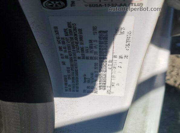 3FADP4EJ6KM128013 2019 FORD FIESTA White Շարժիչի բաժամունքի տեսք