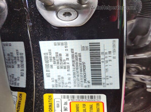 3FMCR9C61PRD59757 2023 FORD BRONCO Black VIN sticker view