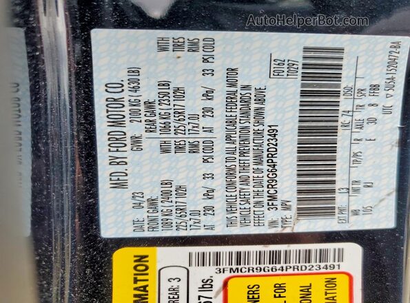 3FMCR9G64PRD23491 2023 FORD BRONCO Black Սալոնի 360 աստիճան տեսք
