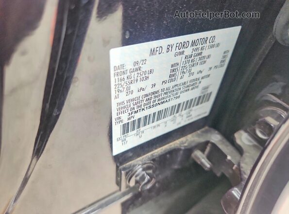 3FMTK1SS0NMA51798 2022 FORD MUSTANG Black Engine compartment view