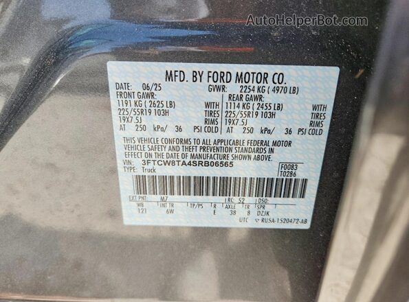 3FTCW8TA4SRB06565 2025 FORD MAVERICK Gray Շարժիչի բաժամունքի տեսք