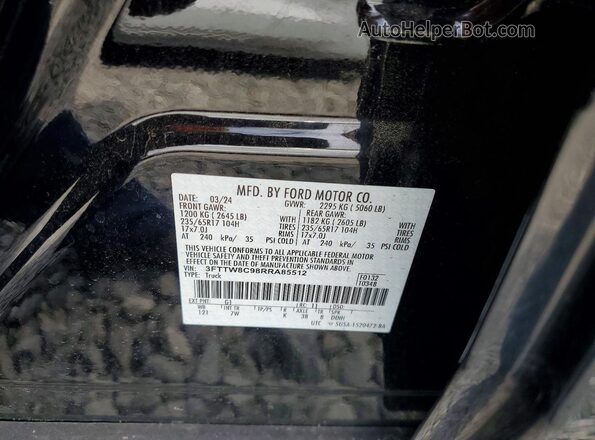 3FTTW8C98RRA85512 2024 FORD MAVERICK Black Вид підкапотного простору