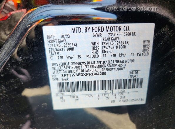 3FTTW8E3XPRB04289 2023 FORD MAVERICK Черный Вид подкапотного пространства