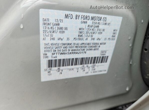 3FTTW8H3XRRA23176 2024 FORD MAVERICK Зеленый Вид подкапотного пространства