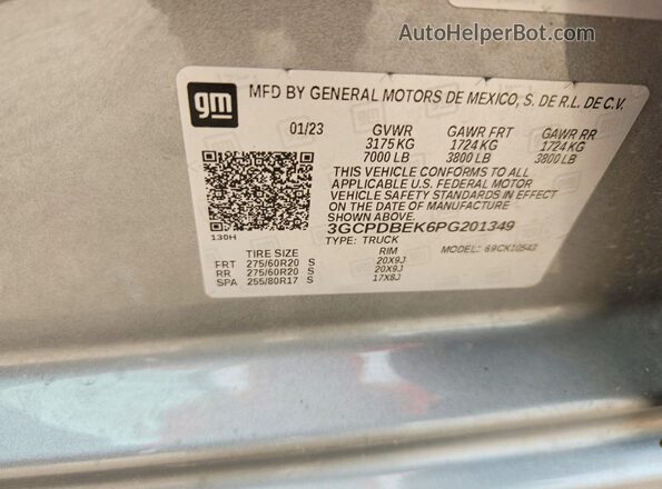 3GCPDBEK6PG201349 2023 CHEVROLET SILVERADO Silver Вид підкапотного простору