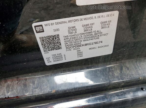 3GCPDBEK8RG178174 2024 CHEVROLET SILVERADO Черный Вид подкапотного пространства