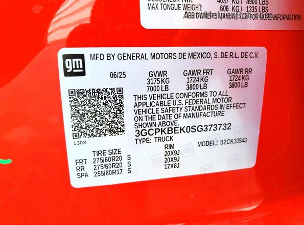 3GCPKBEK0SG373732 2025 CHEVROLET SILVERADO Красный Вид подкапотного пространства