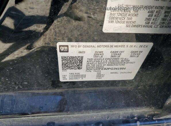 3GCUDFE82PG341994 2023 CHEVROLET SILVERADO Black Widok komory silnika