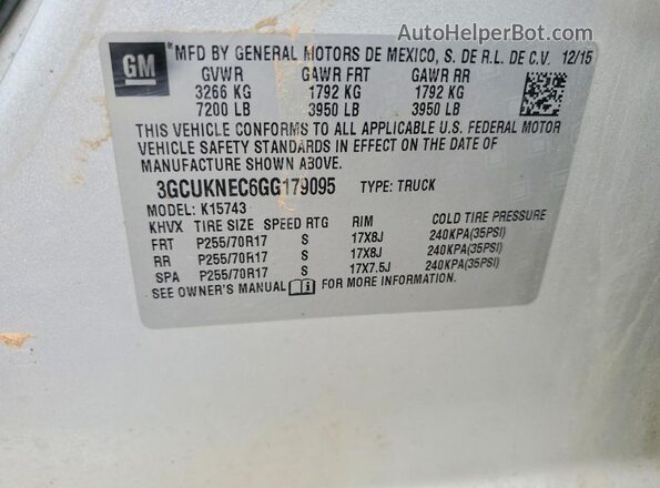 3GCUKNEC6GG179095 2016 CHEVROLET SILVERADO Серебряный Вид подкапотного пространства