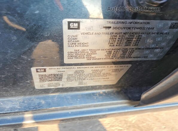 3GCUYDET2MG117648 2021 CHEVROLET SILVERADO Gray Вид підкапотного простору