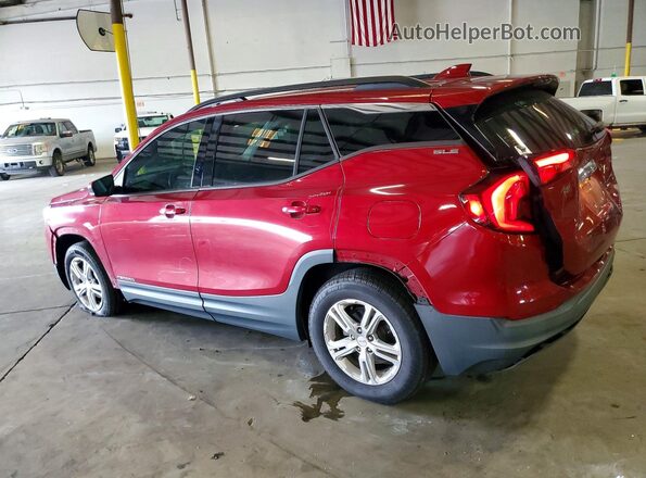 3GKALMEV0JL157477 2018 GMC TERRAIN Burgundy Trasero izquierdo